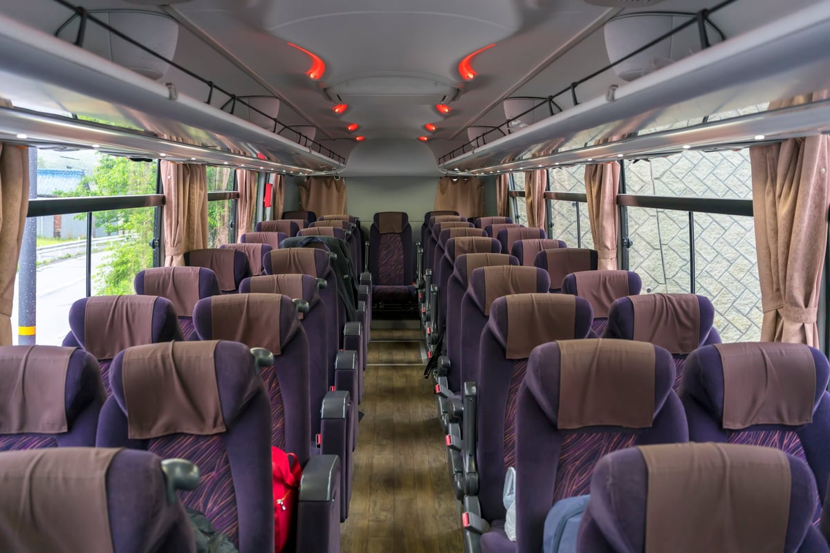 Modern comfortable tour bus ready for service